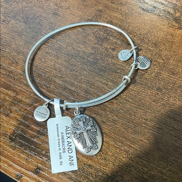 Alex and Ani | Armenian Cross Silver Charm Bangle NWT - Picture 1 of 3